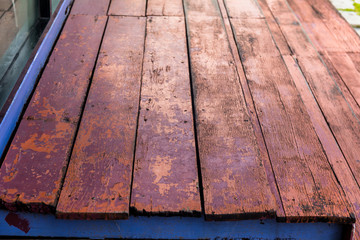 red old wooden planks