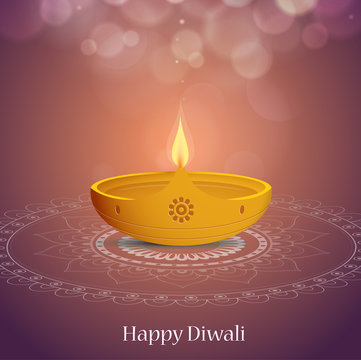 Diwali Indian festival greeting card