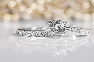 Silver Rings with diamonds. © Faferek