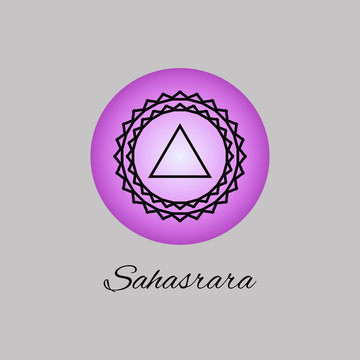 Sahasrara.Crown chakra.Seventh Chakra symbol of human. Vector il