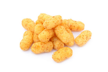 Peanut puffs isolated with white background