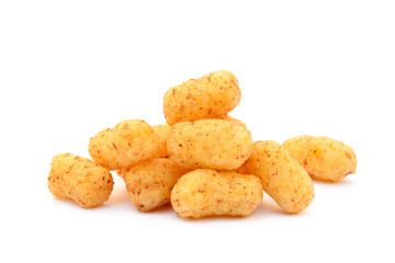 Peanut puffs isolated with white background