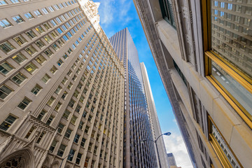 Obraz premium Low and extremely wide angle view of Office Buildings