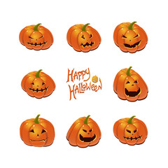 Halloween set with pumpkins