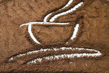 Чашка кофе рисунок. Молотый чёрный кофе изображение чашка