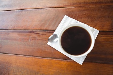 Black coffee on a tissue paper