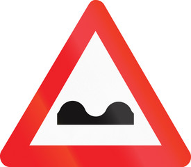 Belgian warning road sign - uneven road
