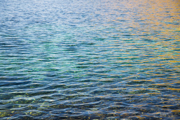surface of the water in mountain lake