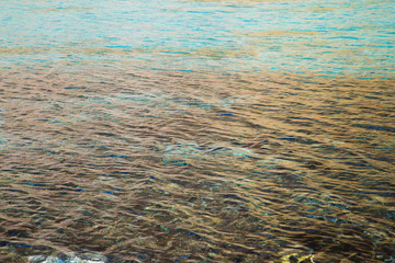 surface of the water in mountain lake