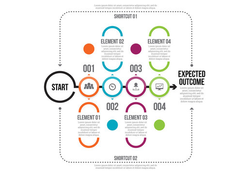 Stroked Circle Timeline Infographic