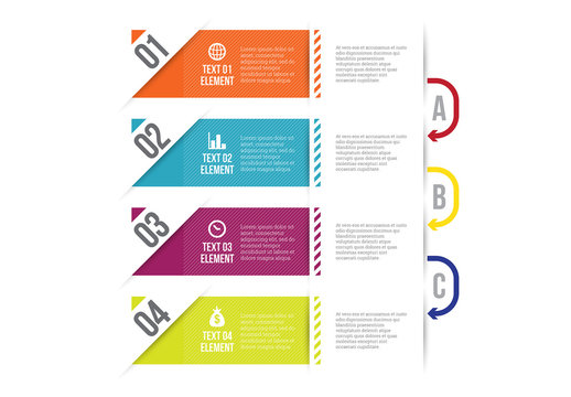 Multicolor Ribbon Tab Infographic