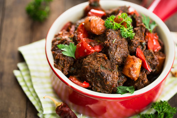 Homemade stew with meat and vegetables