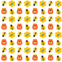 Honey bee seamless pattern