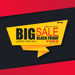 Black friday origami sale banner