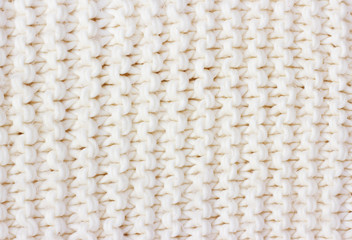 White woolen knitting background.