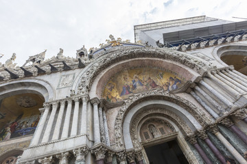 Detail of La basilica di San Marco in Venice, Italy