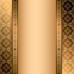 bright brown ornamental background with gradient - vector