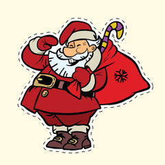 Funny Santa Claus sticker label