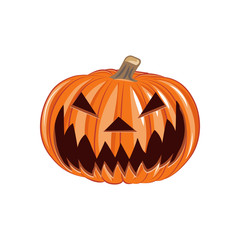Pumpkin head, vector illustration of Halloween theme