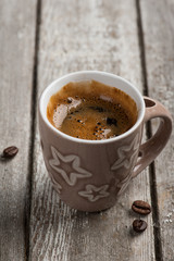 Coffee espresso with coffee beans