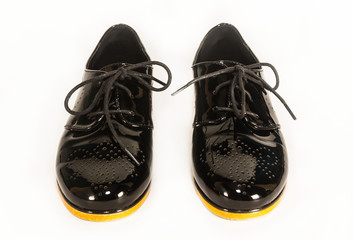 black patent leather shoes