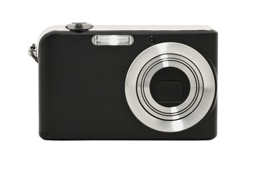 Digital compact camera. Isolated on white background