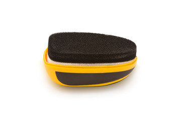 Polishing sponge for shoes, isolated on white background
