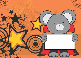 sweet mouse dracula costume halloween billboard background in vector format
