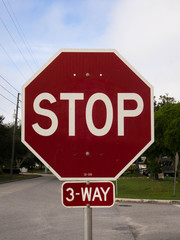 3-Way Stop Sign