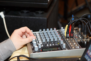 Mixing console is an electronic device intended for the information of sound signals. Mixing console is routing audio signals. Mixing Board used in recording, mixing and live sound and ADJ.