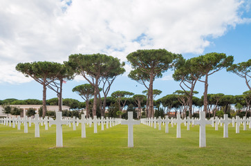 Cmentarz Wojenny, druga wojna światowa, Nettuno, Włochy - obrazy, fototapety, plakaty