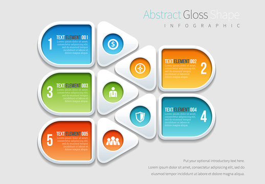 Stacked Glossy Shape Element Infographic