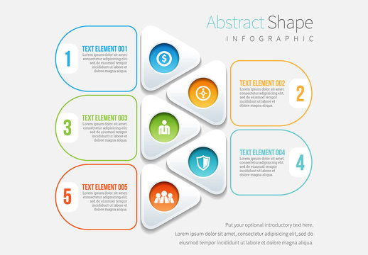 Stacked Flat Shape Element Infographic