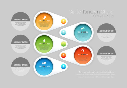 Stacked Circle Tab Element Infographic