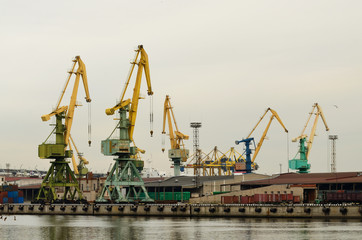 Loading of ships in port.