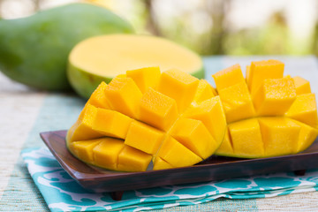 Fresh mango organic product Outdoor background