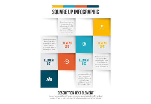 Stacked Grayscale Tiles with Color Accent Infographic 1