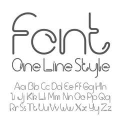 Vector linear font - simple and minimalistic alphabet in line style