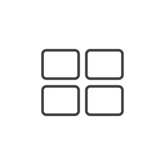 Block Layout line icon, outline vector logo illustration, linear pictogram isolated on white