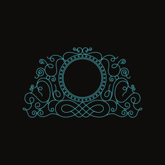 Calligraphic Luxury logo. Emblem elegant decor elements. Vintage