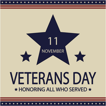 Veterans day card or background. vector illustration.