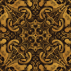 Vector seamless pattern with art ornament for design