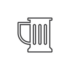 Beer mug line icon, Bar outline vector logo illustration, linear pictogram isolated on white