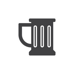 Beer mug icon vector, Bar solid logo illustration, pictogram isolated on white