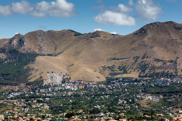 Obraz premium Suburbs of the Palermo, Sicily from Monte Caputo
