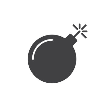 Bomb icon vector, solid logo illustration, pictogram isolated on white