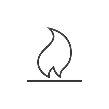 Fire line icon, flame outline vector logo illustration, linear pictogram isolated on white
