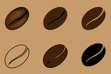 coffee bean,  Vector illustration