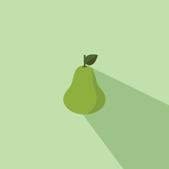 Pear Fruit Vector Flat Design Illustration Icon