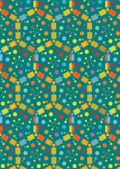 abstract pattern with Christmas decorations